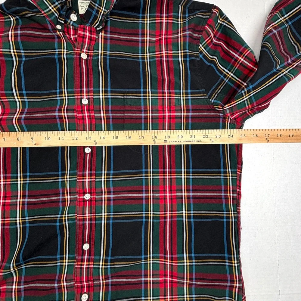 J. Crew Mens XLT Classic Fit Plaid Button Down Shirt Organic Cotton Christmas EC